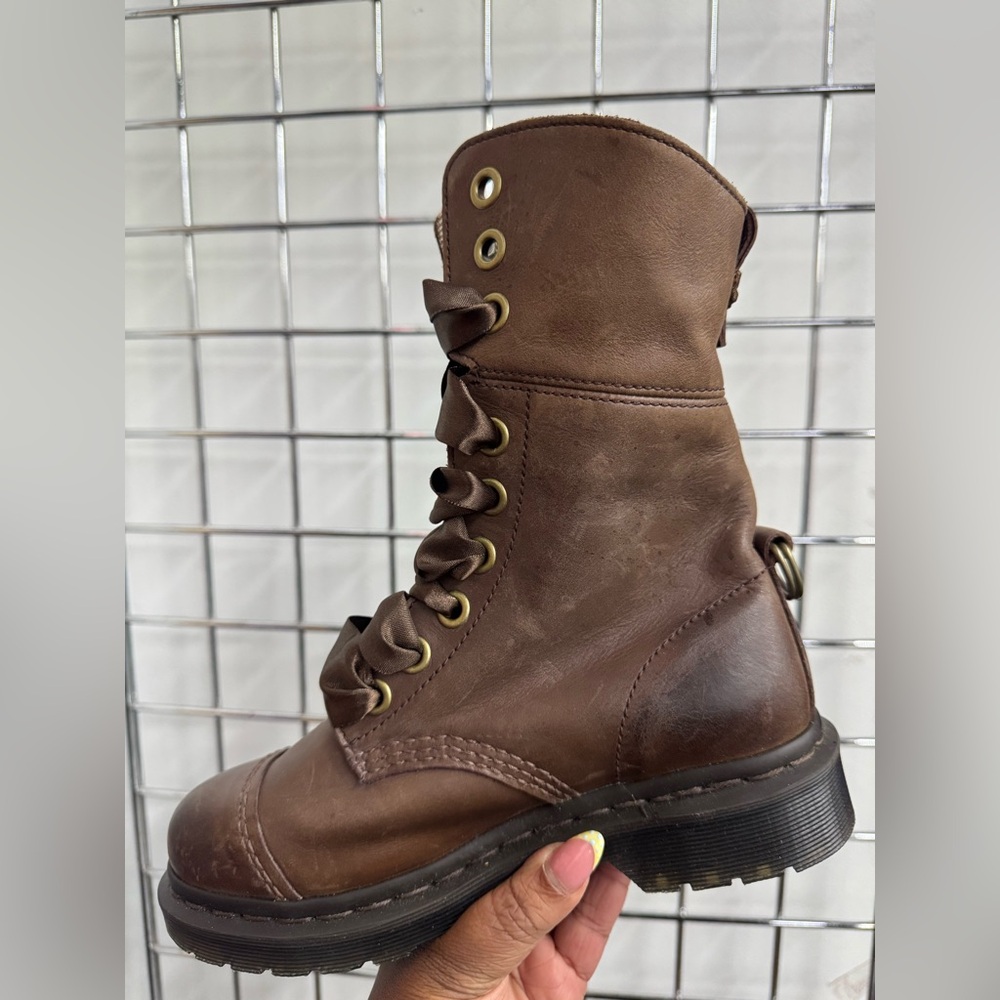Doc Martens Dark Brown Womens Combat Boots Aimilita AW004 US6 EU 37 - Picture 2 of 13